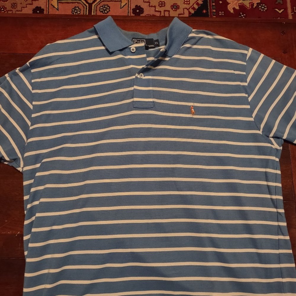 Blue striped Ralph Lauren Polo shirt